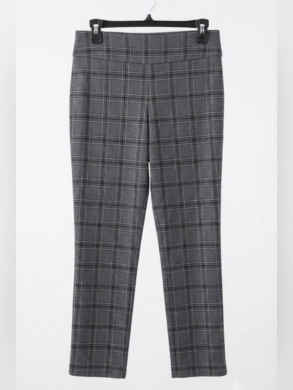 Zac & Rachel Gray Plaid Pull-On Pants Women's Size 12 Career Work Slacks